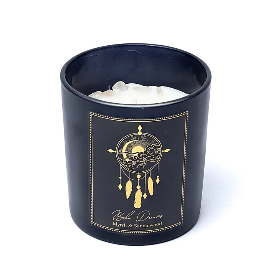 Manifestation kerti, soja. Boho dreams. Sandalviður og myrra. 120 gr
