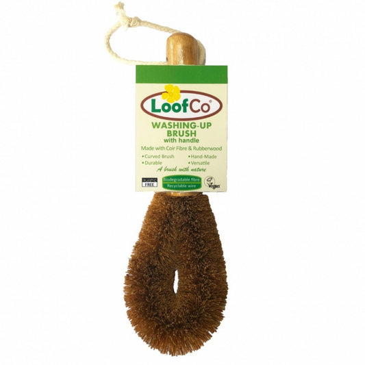 Uppþvottabursti m/viðarskafti. Kókostrefjar - Loofco