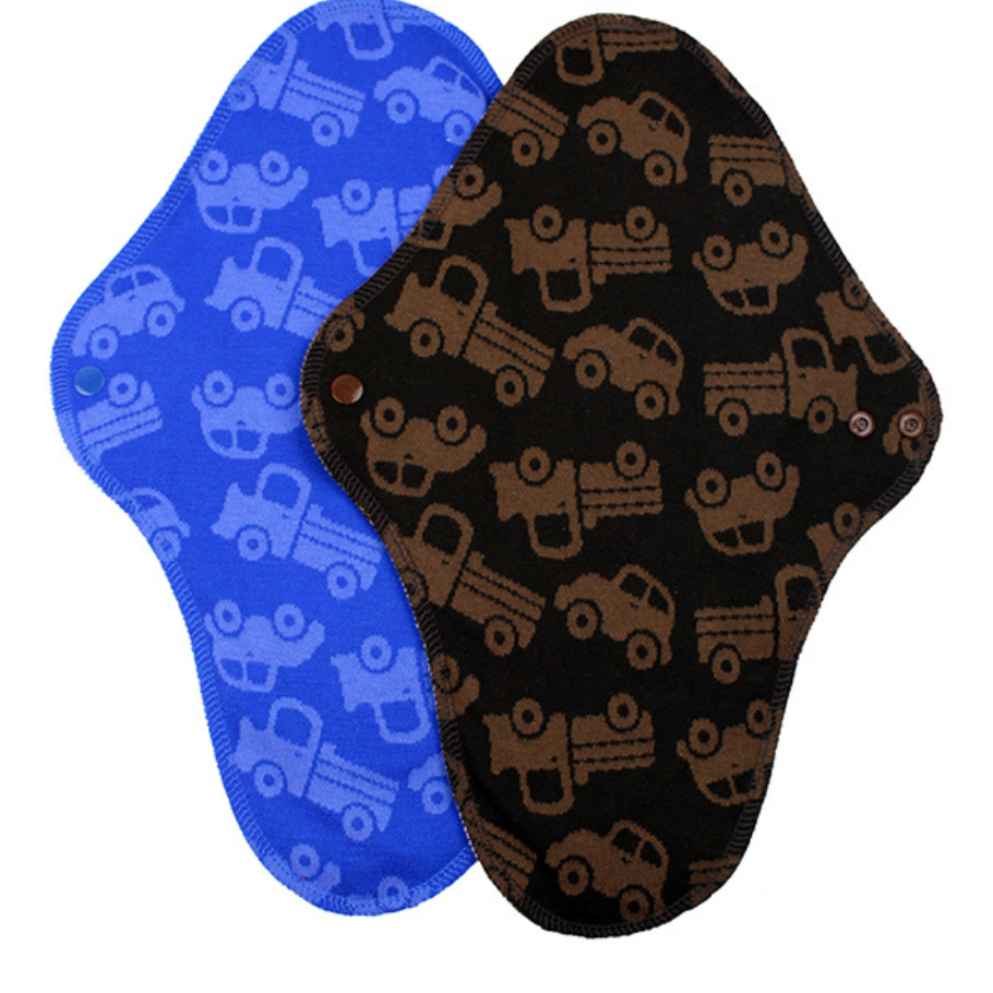 Dömubindi, stór, bláar stjörnur