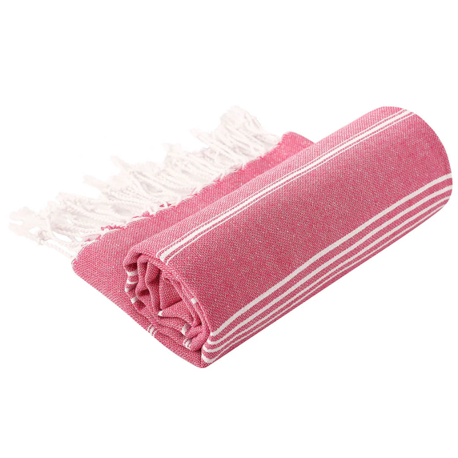 Dökkbleikt Hammam handklæði, 95 x 175 cm, endurunnin bómull