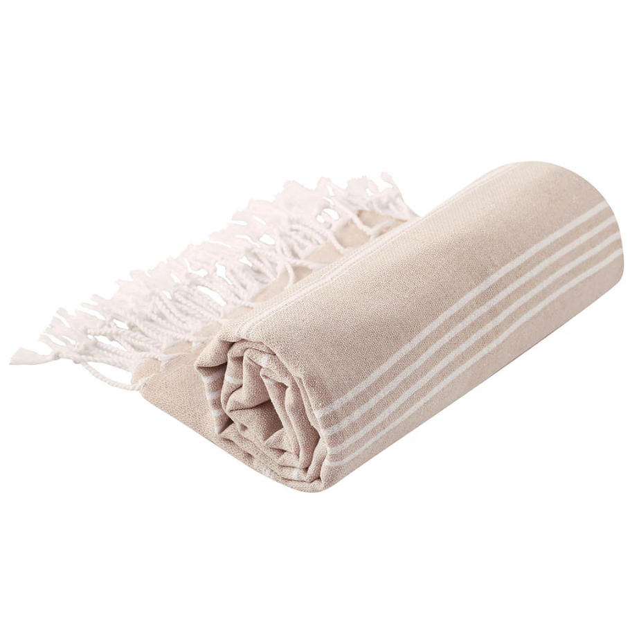 Sandlitað Hammam handklæði, 95 x 175 cm, endurunnin bómull