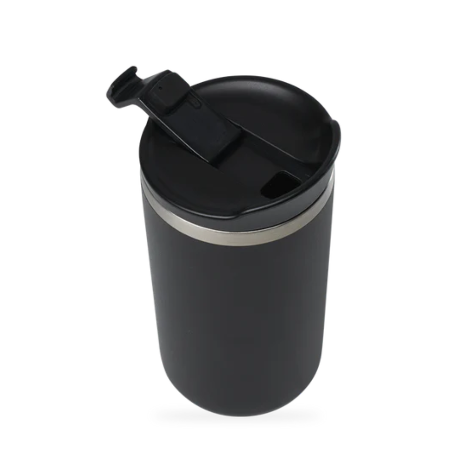 Ferðamál 350 ml. matt svart m/loki. Heitt/kalt