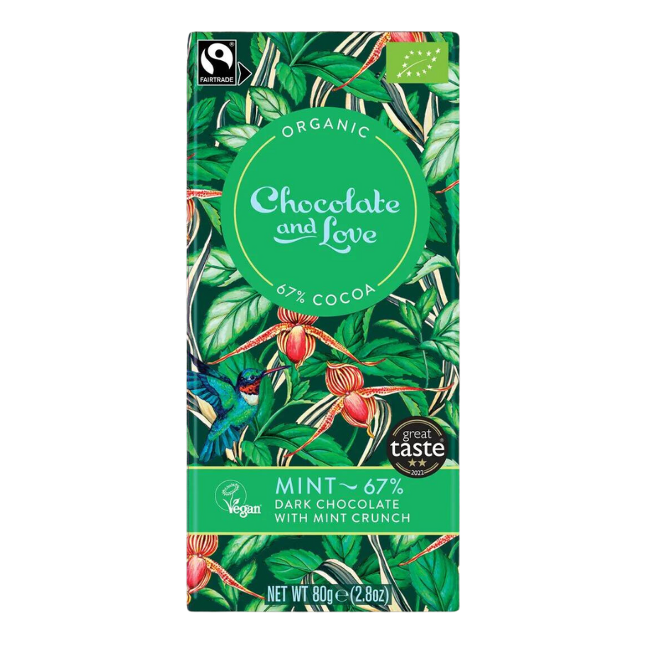 Minta 80 gr. 67%. Chocolate and Love, lífrænt