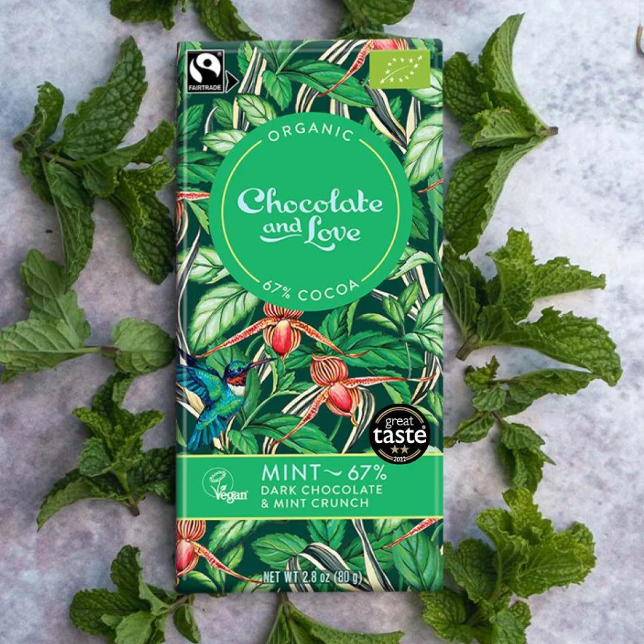 Minta 80 gr. 67%. Chocolate and Love, lífrænt