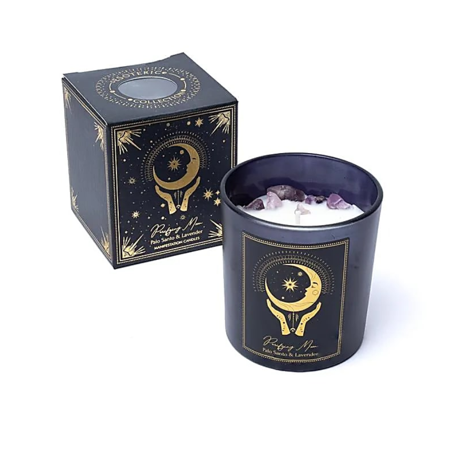 Manifestation kerti, soja. Purifying moon. Palo santo og lavender. 120 gr.