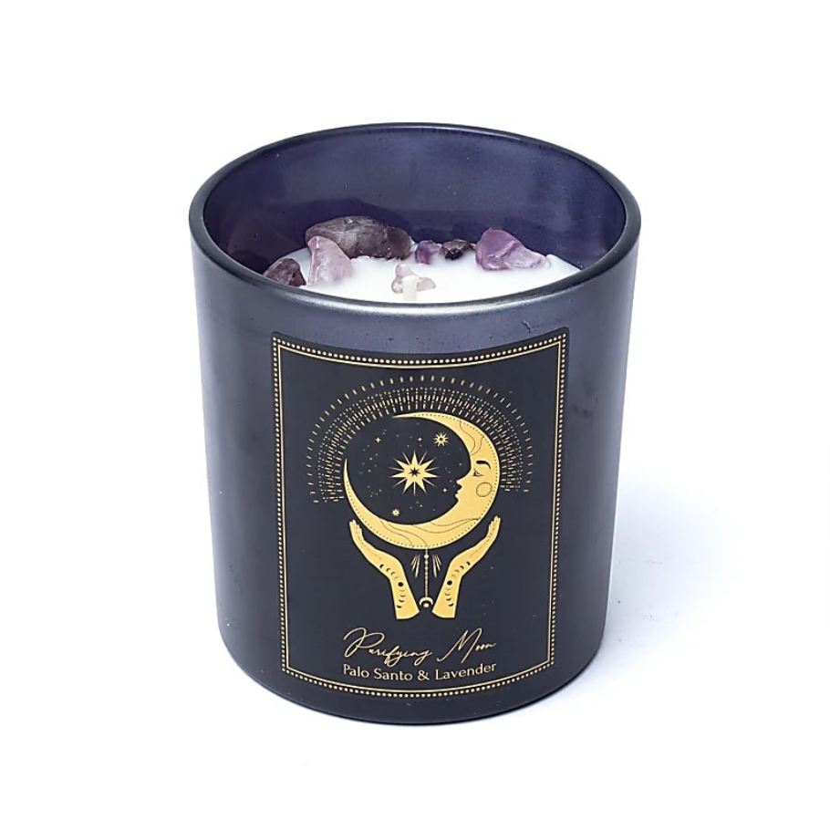 Manifestation kerti, soja. Purifying moon. Palo santo og lavender. 120 gr.