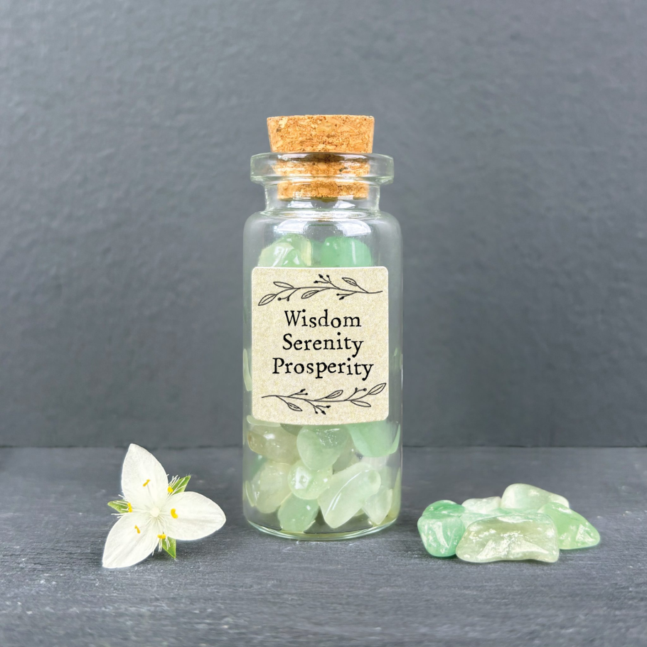 Lítil flaska með kristöllum - Grænt aventurine