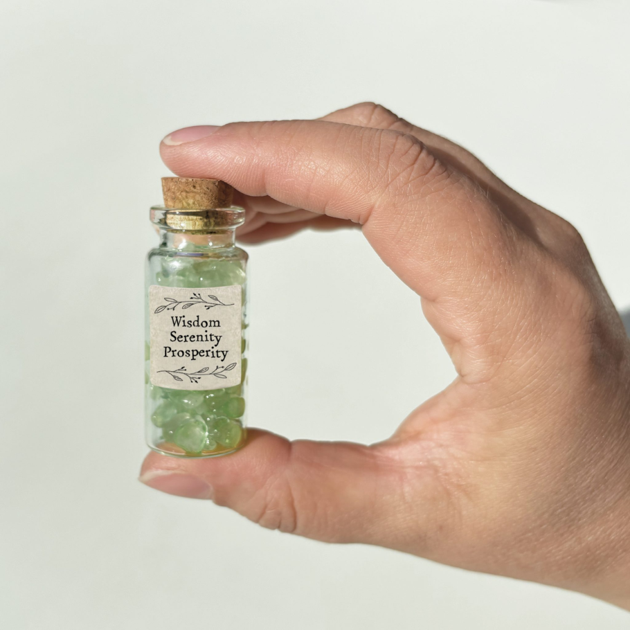 Lítil flaska með kristöllum - Grænt aventurine