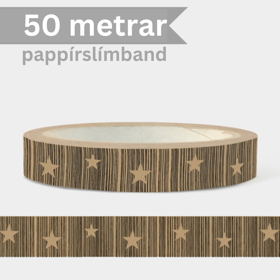 Brúnt pappírslímband, jól - stjörnur