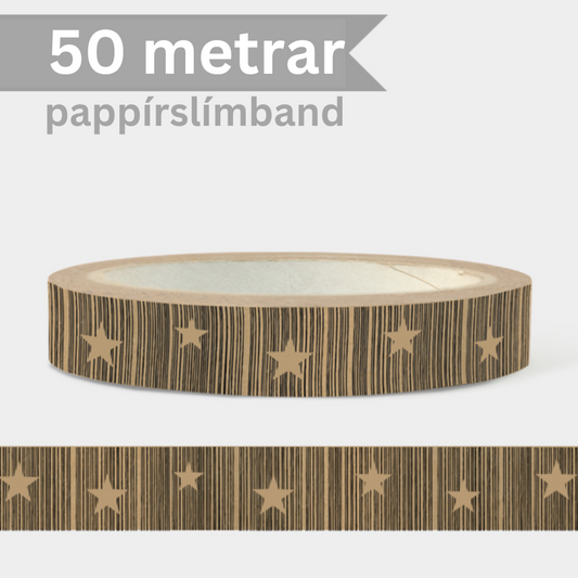 Brúnt pappírslímband, jól - stjörnur