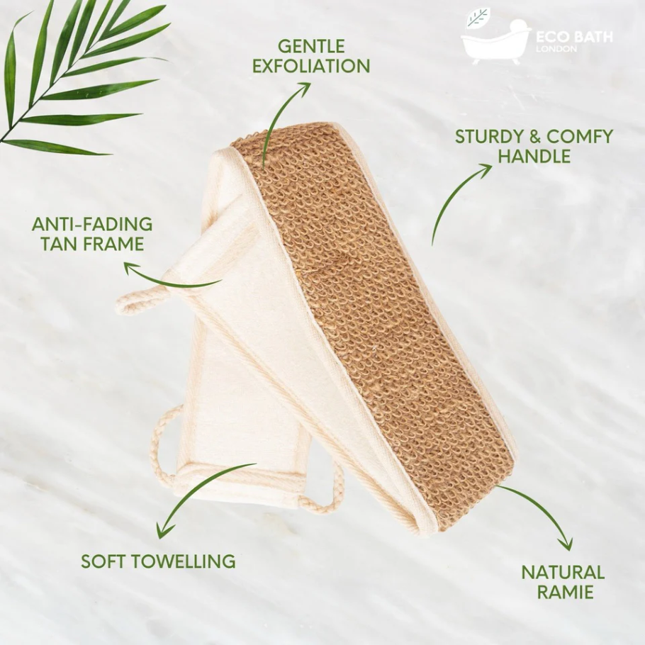 Bakskrúbbur úr kínagrasi (ramie) - EcoBath London
