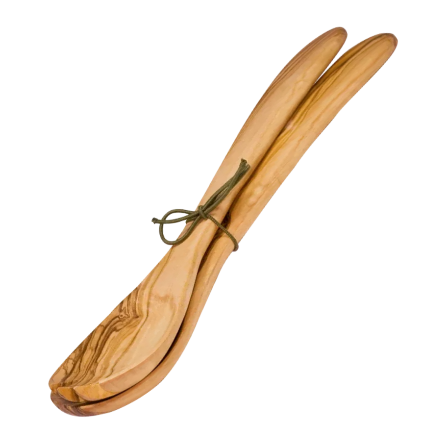 Salatskeiðar, sett, ólífuviður, lítið 25 cm