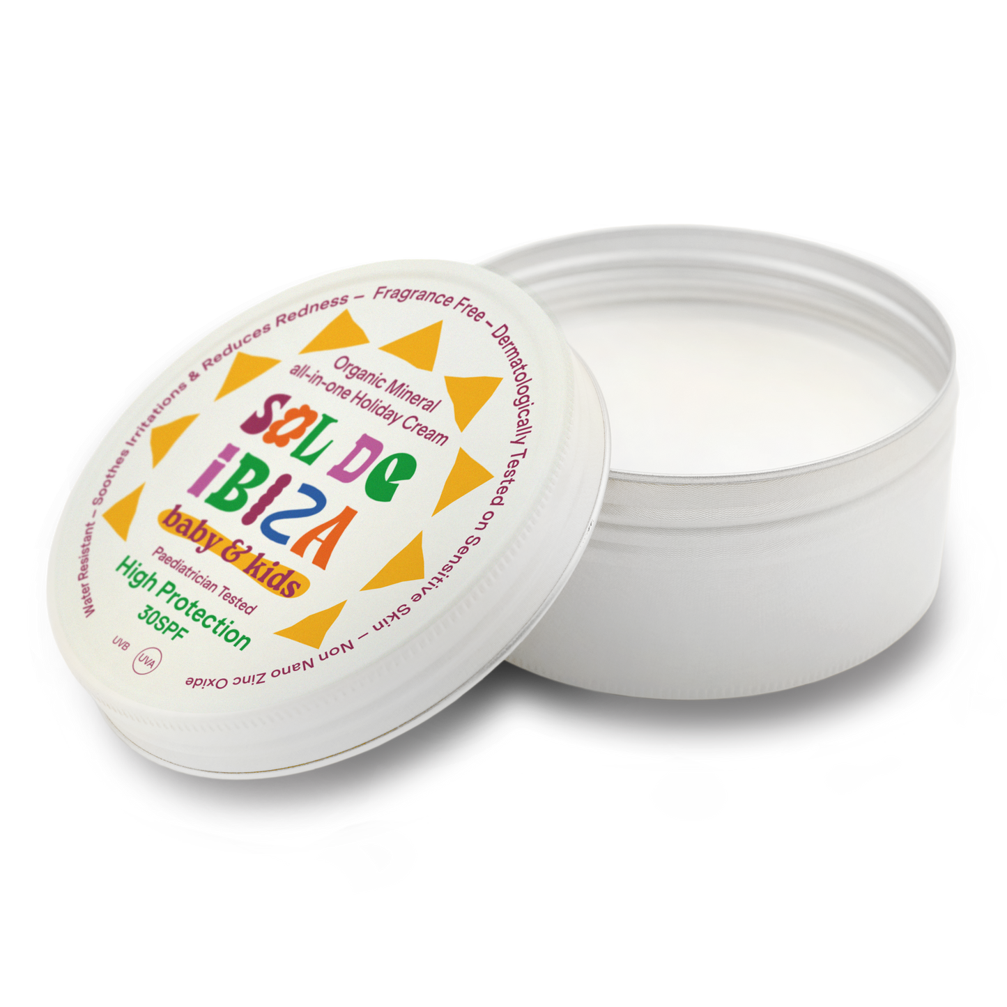 Sólarvörn 30 SPF. 100 gr. Í dós. Krakka. - Sol de Ibiza