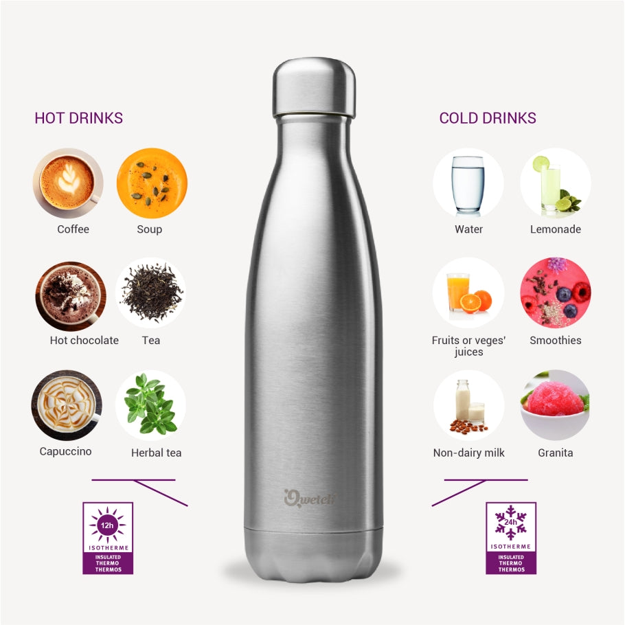 Drykkjarflaska 260 ml. dk.rauð hömruð- heitt/kalt