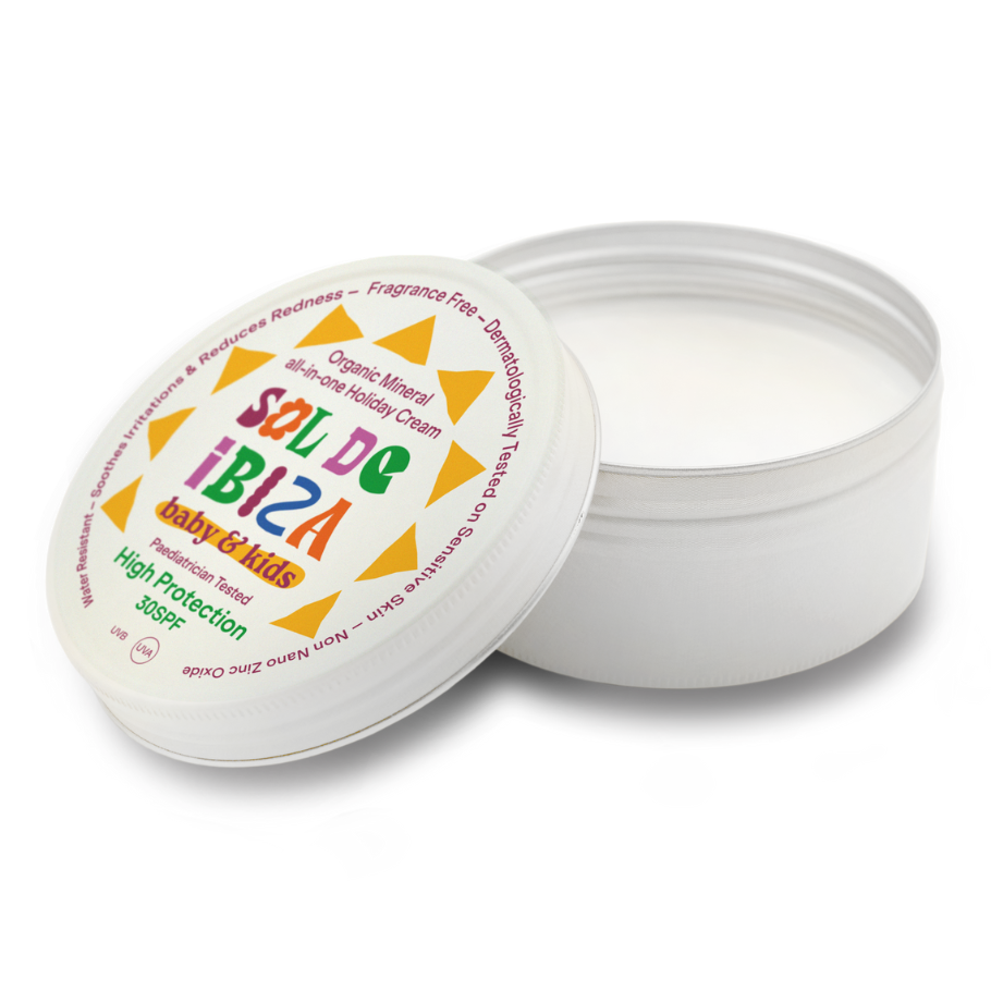 Sólarvörn 30 SPF. 100 gr. Í dós. Krakka. - Sol de Ibiza