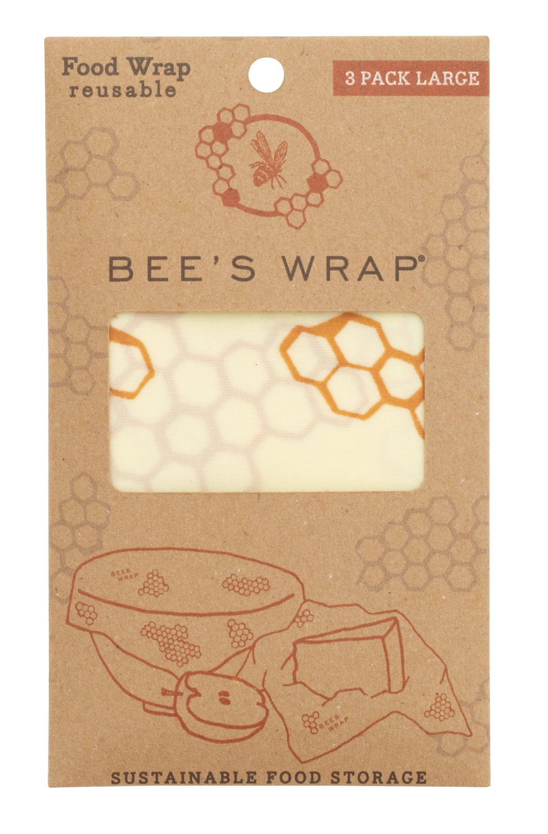 Bee's Wrap - stór örk - 33x35 cm. 3 í pk.
