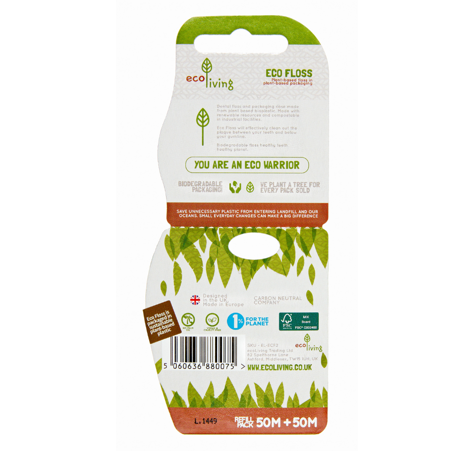 Tannþráður, Eco Floss, 50 mtr. Vegan.