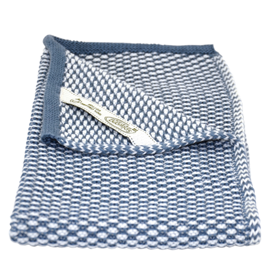 Solwang prjónað gestahandklæði 32x47 cm - dökkblátt