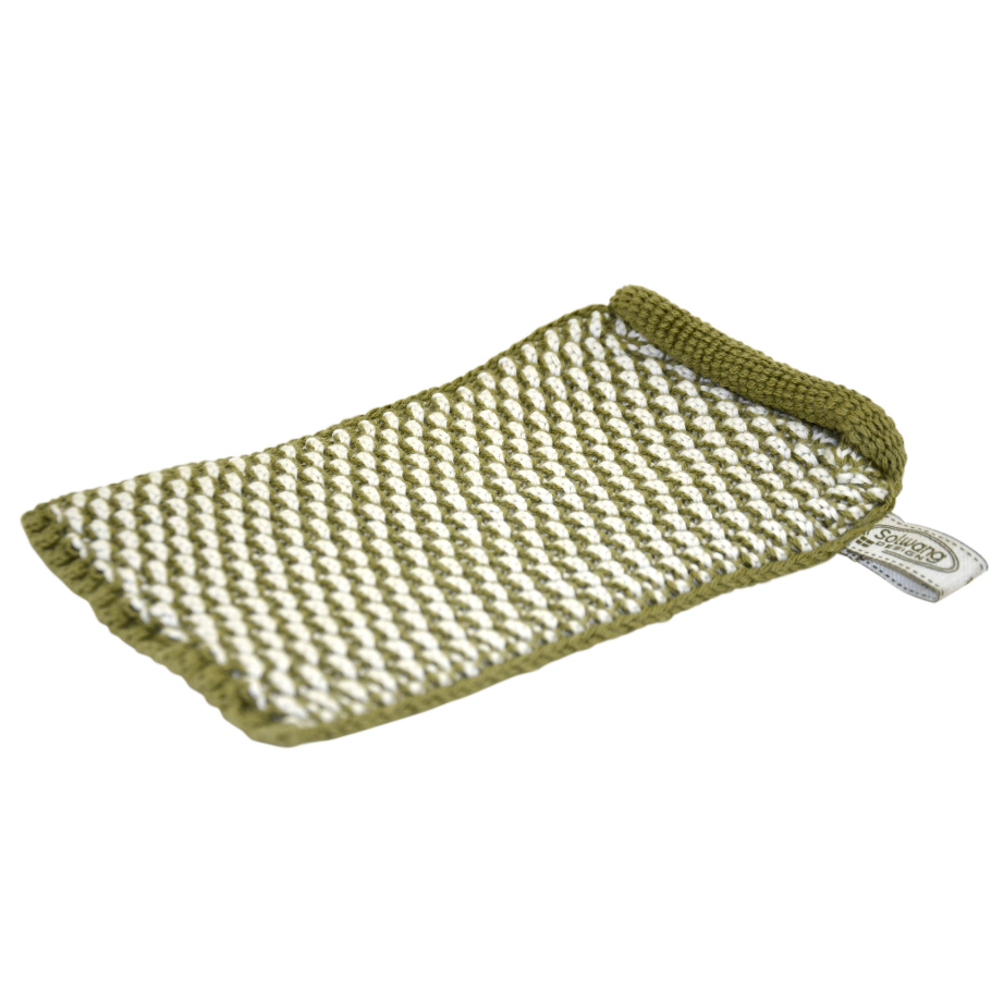 Solwang prjónaður þvottapoki - ólvíugrænn