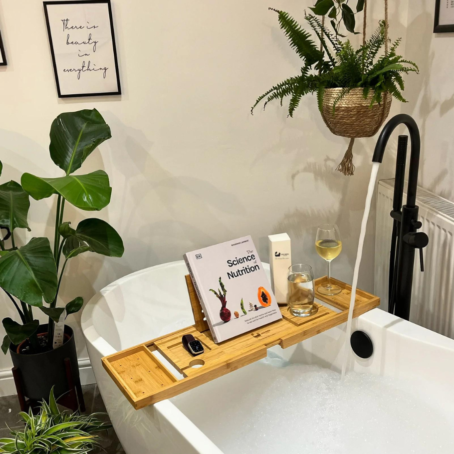 Lúxus baðbakki úr bambus. 75-95 cm. - Eco Bath London