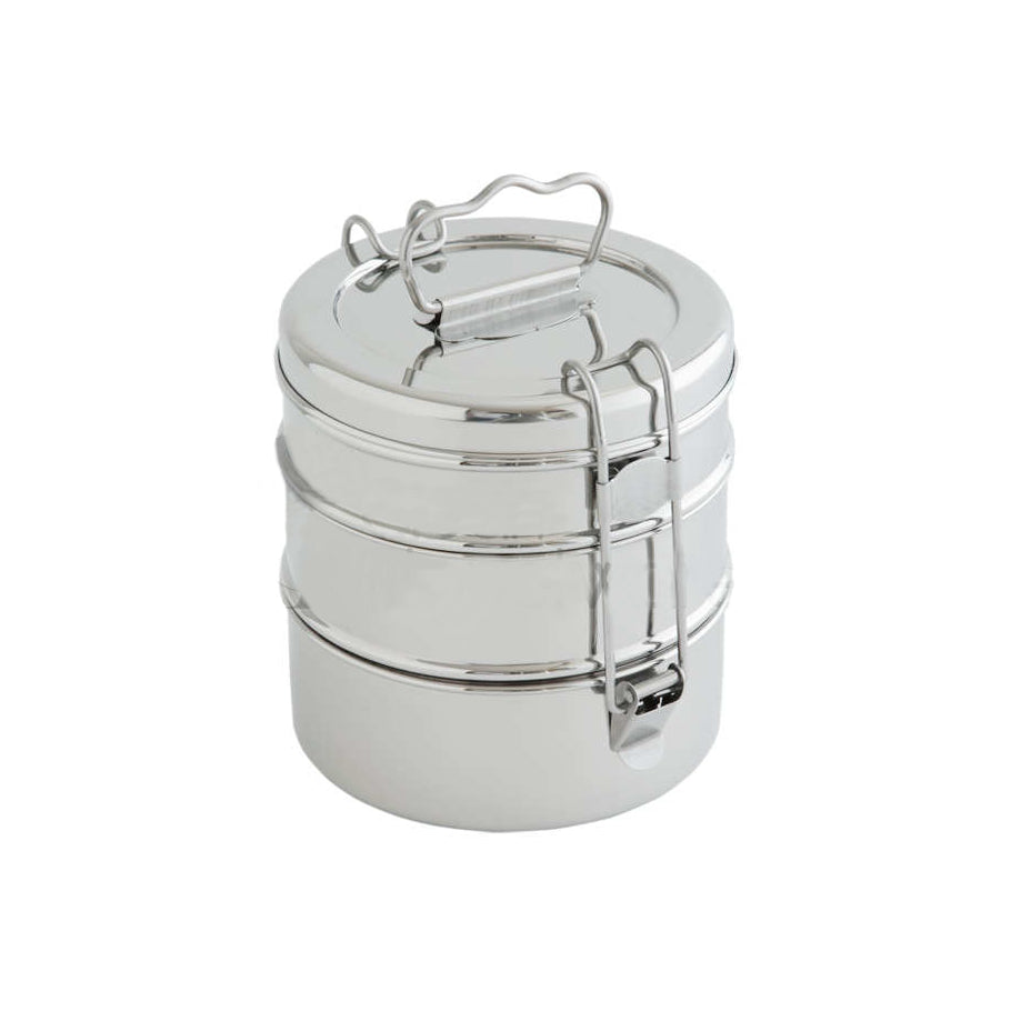 Fjögura hæða hringlaga nestisbox úr stáli