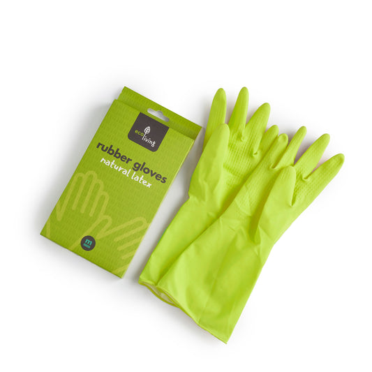 Náttúrulegir uppþvottahanskar úr latex, niðurbrjótanlegir. Large - EcoLiving