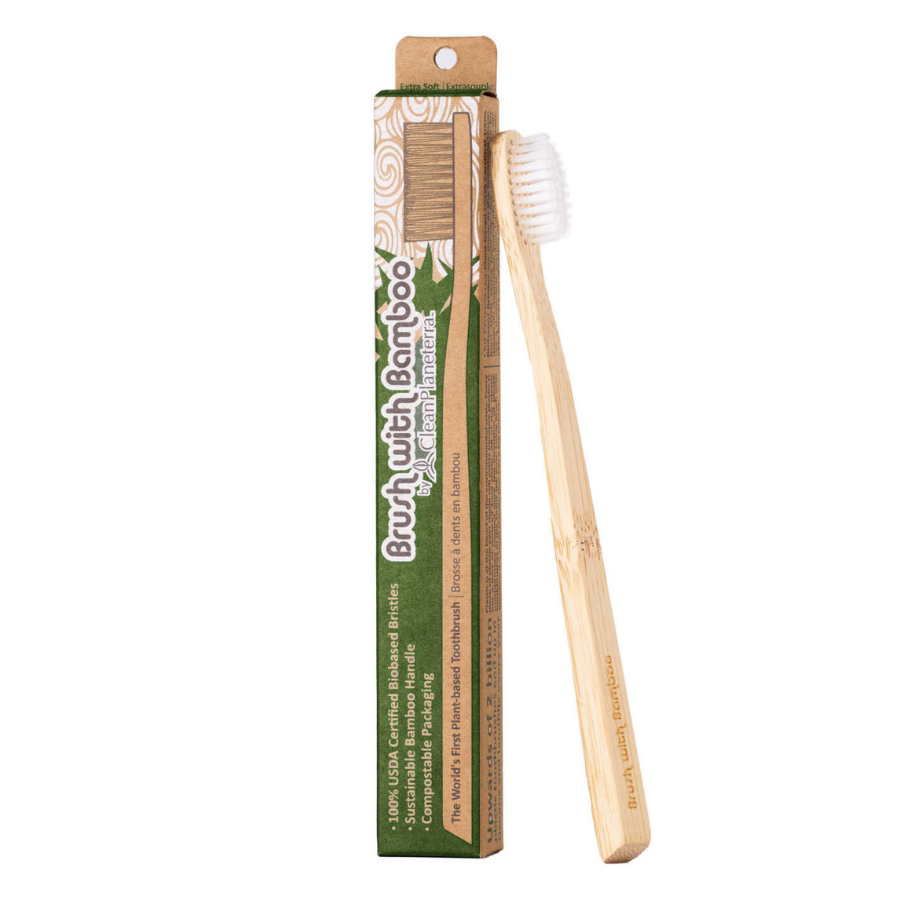 Brush with bamboo fullorðins tannbursti. Xtra mjúkur