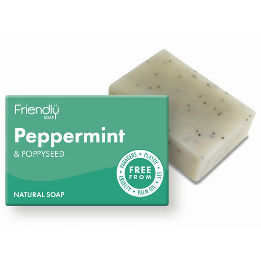 Piparmyntu og poppyseed sápa