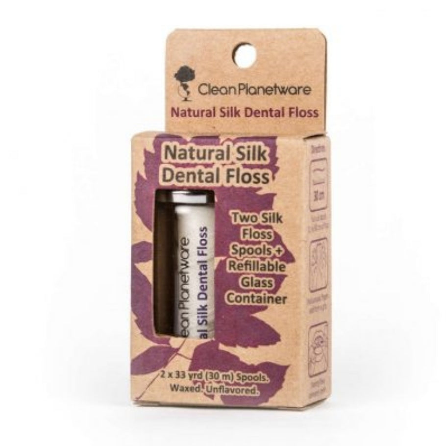 Silkitannþráður í glerkrukku 30 mtr. + áfylling