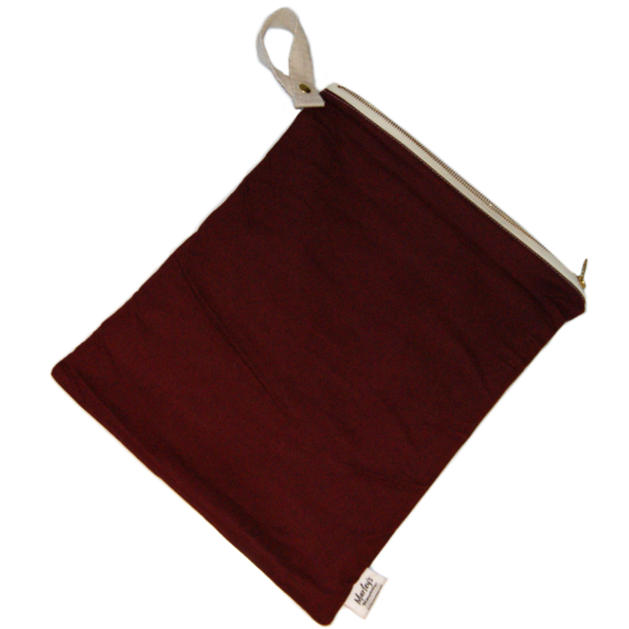 Blautpoki - stór vínrauður, hörblanda, 30x40 cm.