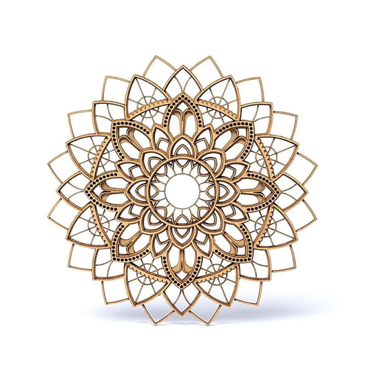 Veggskraut úr tré, Mandala, 25 cm