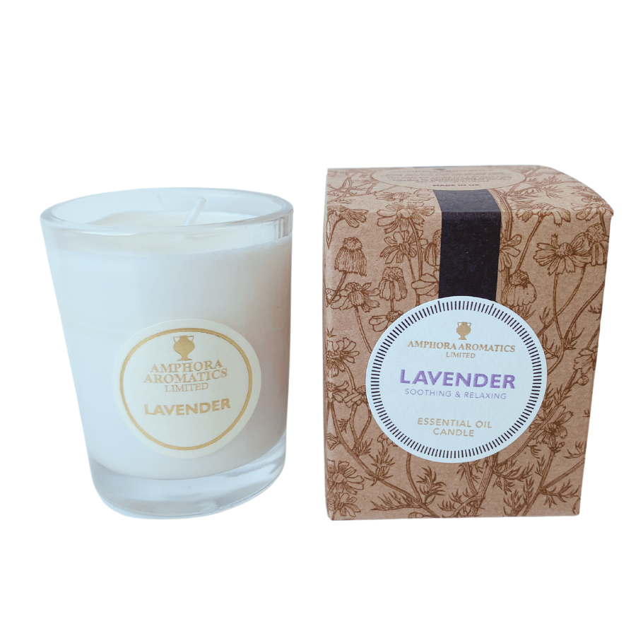 Lavender ilmkerti í glerglasi, 40 klst.  Amphora Aromatics