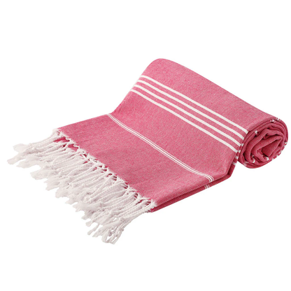 Dökkbleikt Hammam handklæði, 95 x 175 cm, endurunnin bómull