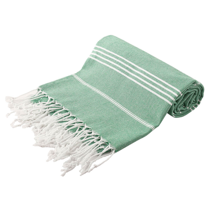 Ólífugrænt Hammam handklæði, 95 x 170 cm, endurunnin bómull