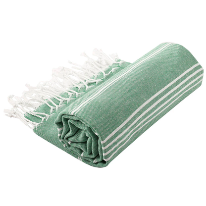 Ólífugrænt Hammam handklæði, 95 x 170 cm, endurunnin bómull