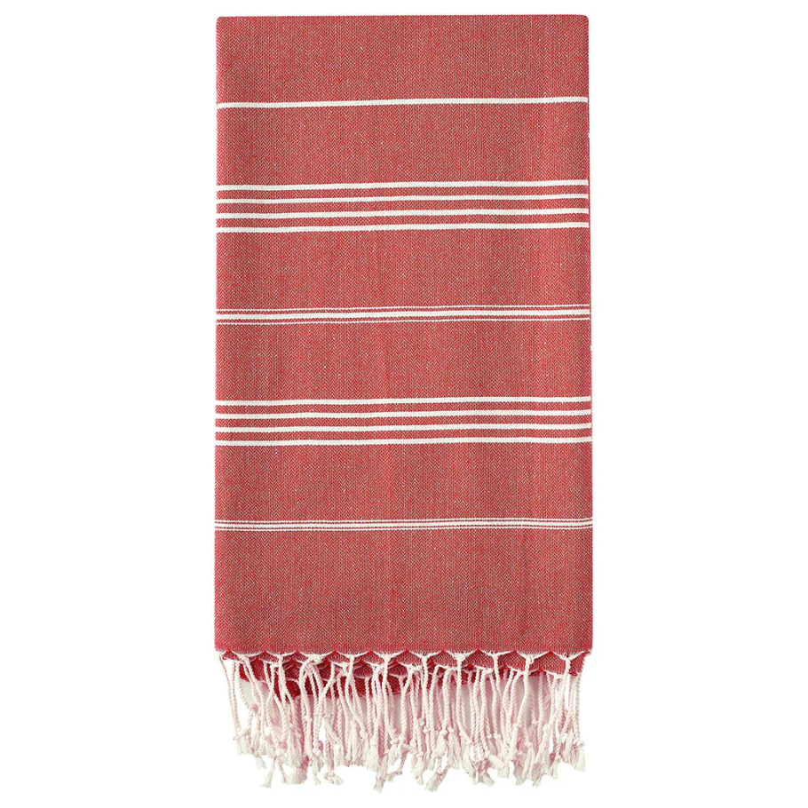 Rautt Hammam handklæði, 95 x 170 cm, endurunnin bómull