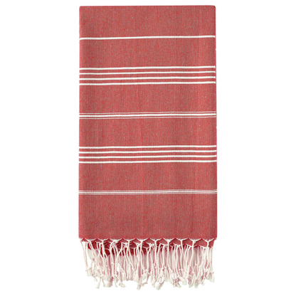 Rautt Hammam handklæði, 95 x 170 cm, endurunnin bómull