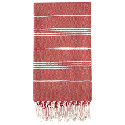 Rautt Hammam handklæði, 95 x 170 cm, endurunnin bómull
