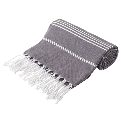 Dökkgrátt Hammam handklæði, 95 x 175 cm, endurunnin bómull