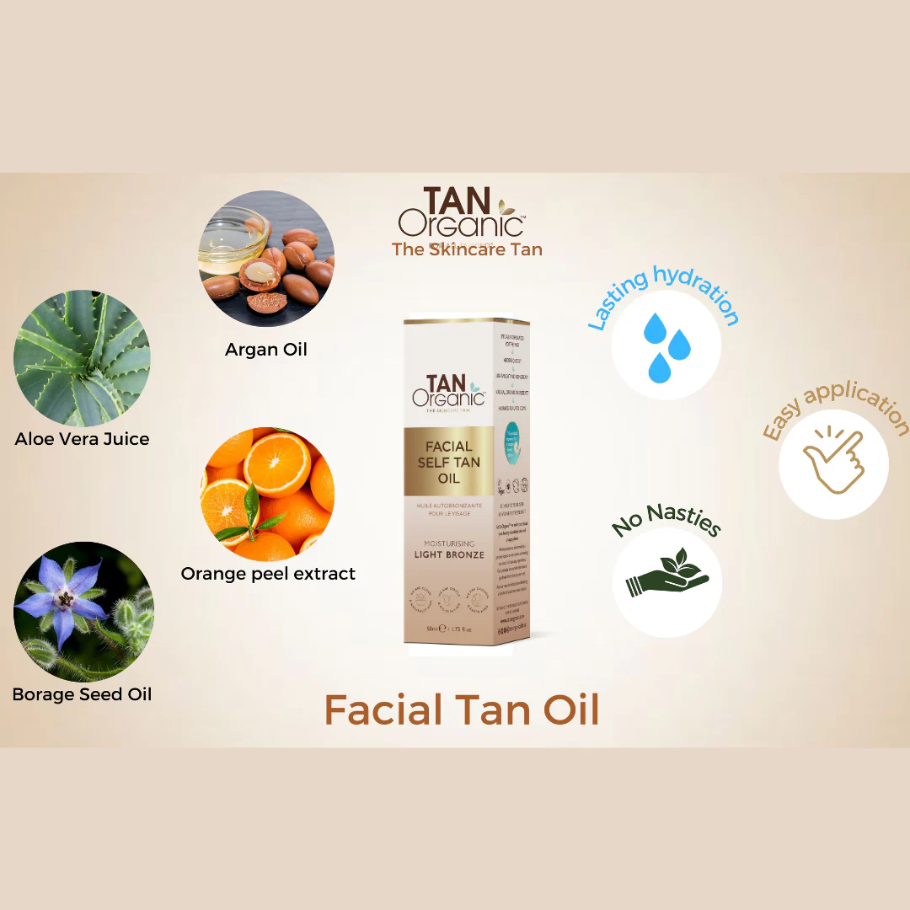 Tan Organic brúnkuolía fyrir andlit, 50 ml