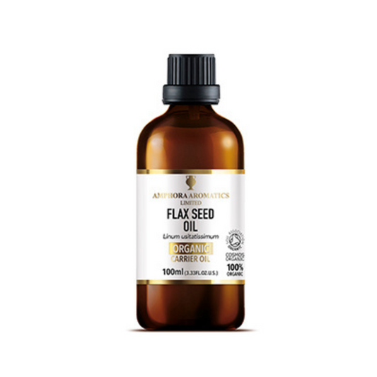 Lífræn hörfræolía, kaldpressuð, 100 ml. - Amphora Aromatics
