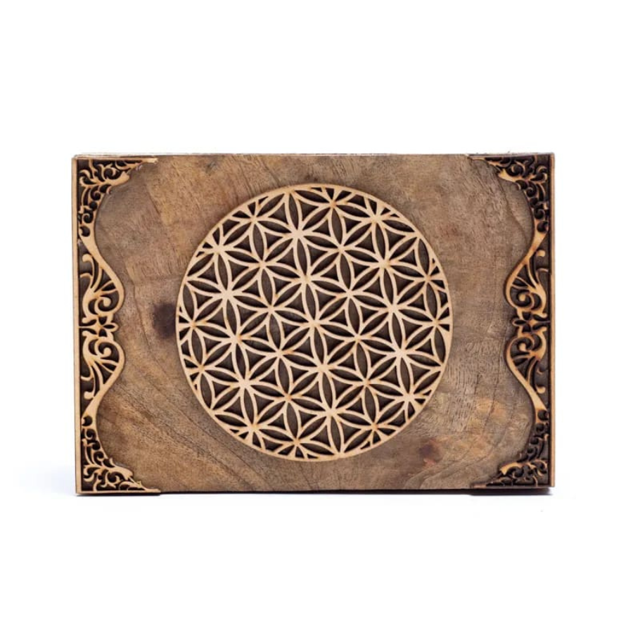 Tarot box, flower of life - mangóviður