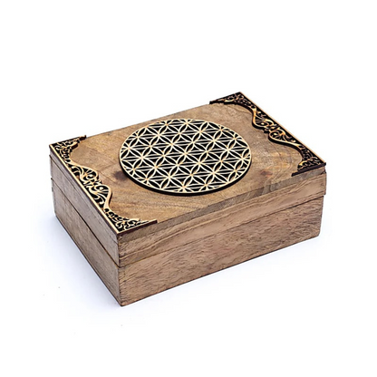 Tarot box, flower of life - mangóviður