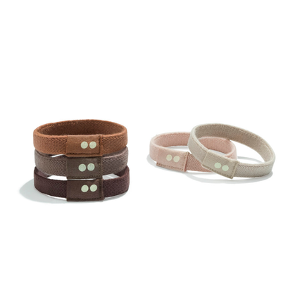 Brúnar hárteygjur úr lífrænni bómull, 5 stk - Kooshoo