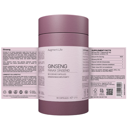 Panax Ginseng 300 mg, 90 hylki - Augment Life
