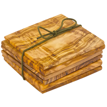 Glasamottur úr ólífuvið, 6 stk í pakka