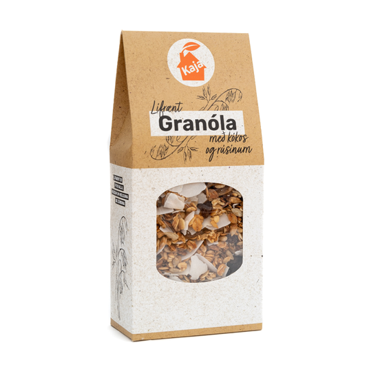 Granóla með kókos og rúsínum, 300 gr - Kaja Organic