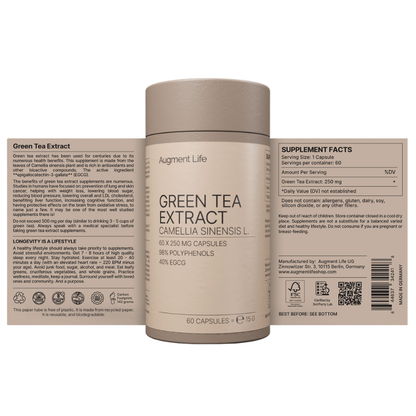 Green Tea Extract 250 mg, 60 hylki - Augment Life