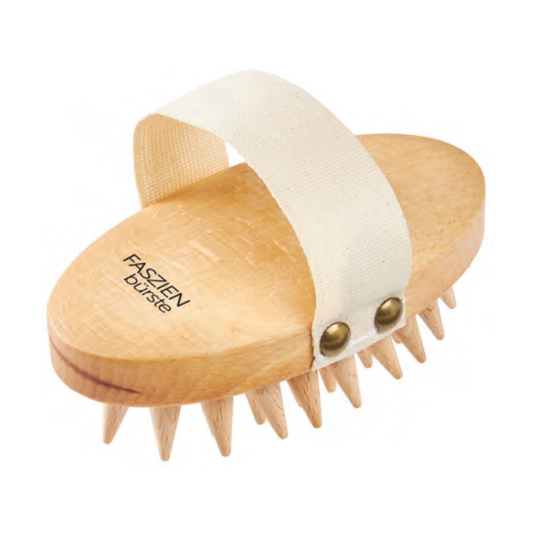 Örvandi nuddbursti fyrir húð og hársvörð, beyki og viðarpinnar