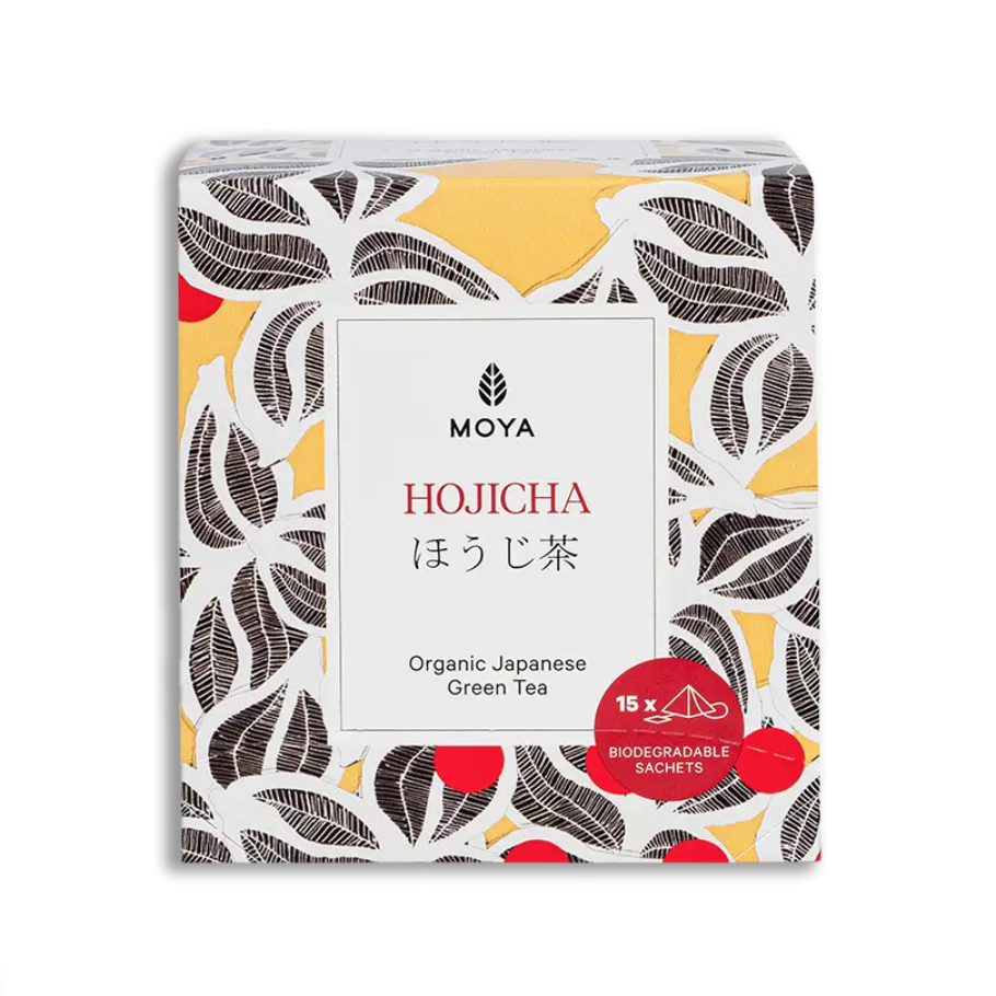 Moya Hojicha lífrænt grænt te, 15 tepokar